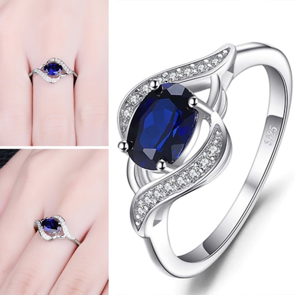 Jewelry - NEW 925 Sterling Silver Ring 1.1ct Blue Sapphire